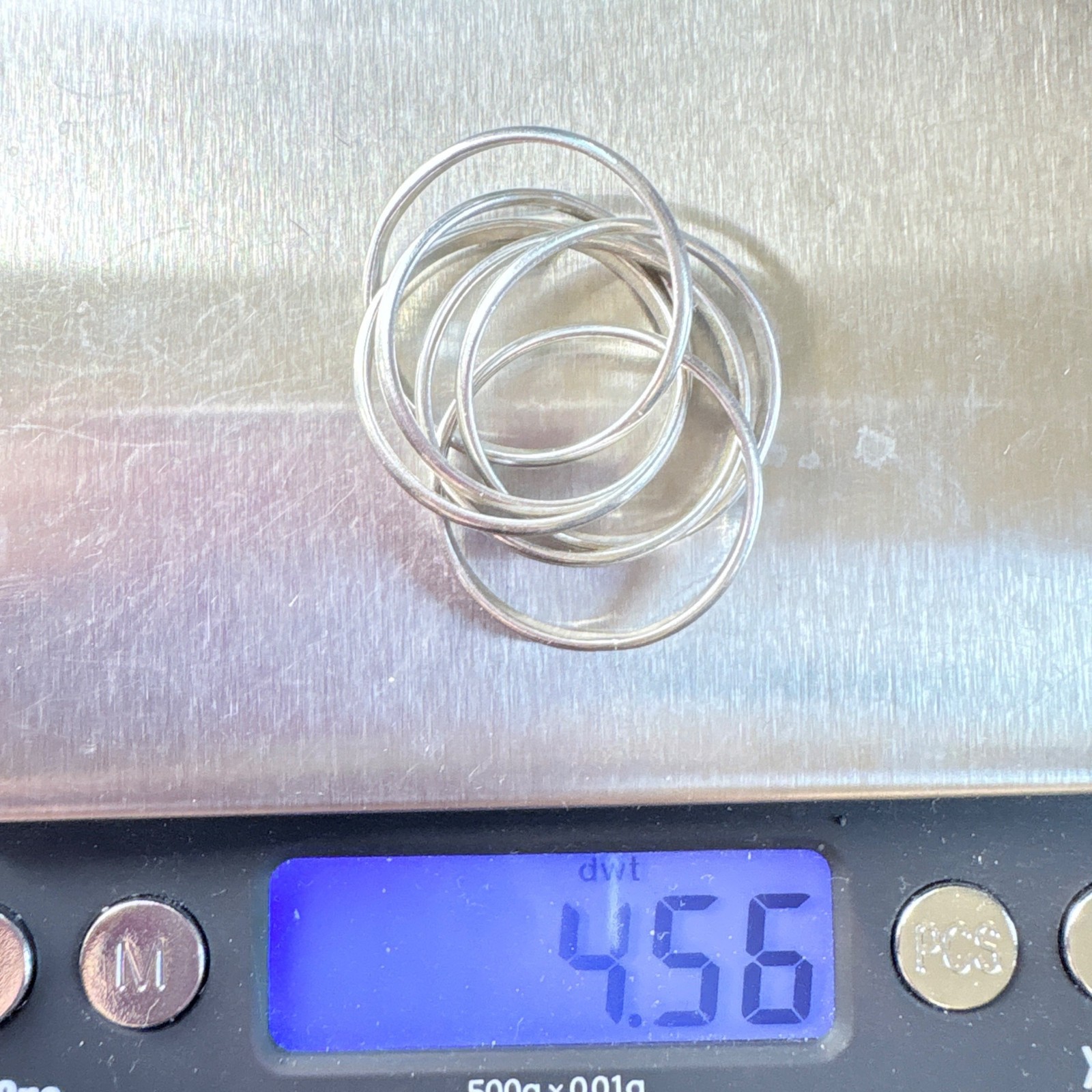 VTG Sterling Silver 925 Interlocking Rolling Ring… - image 10