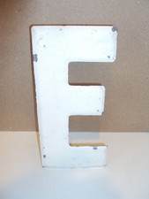 Vintage Metal 7.5" Tall Marquee Letter E Chipped White Paint