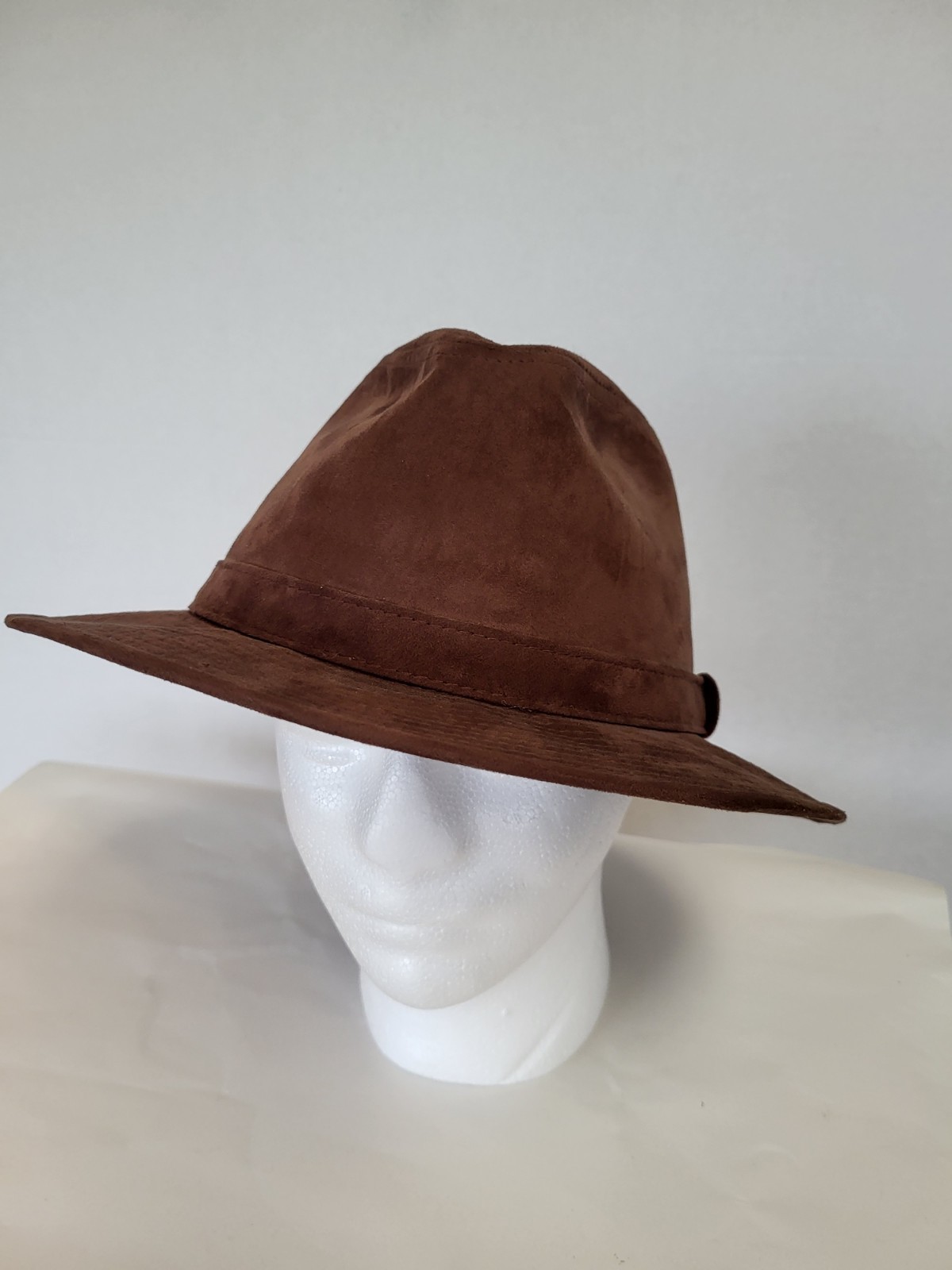 Stetson Safari Fedora Hat XL Brown 2 Inch Brim Lined Pre-Owned-image