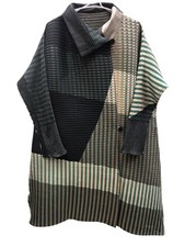 PLEATS PLEASE Issey Miyake Pleated Coat A-Line Size 2 82cm Length Stylish Design