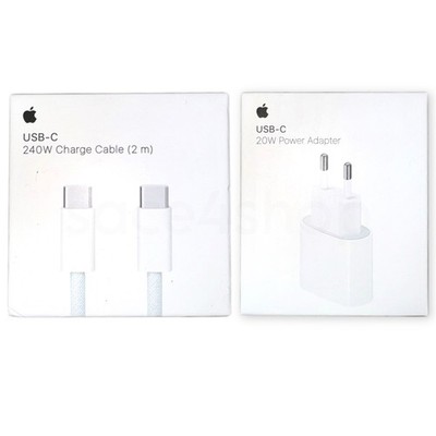 Apple 2M Lightning Kabel + USB-C Power Adapter  iPhone 17 16 15 14 13 12 Pro Max