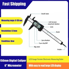 150mm Digital Caliper 6" Micrometer LCD Gauge Vernier Electronic Measuring Ruler