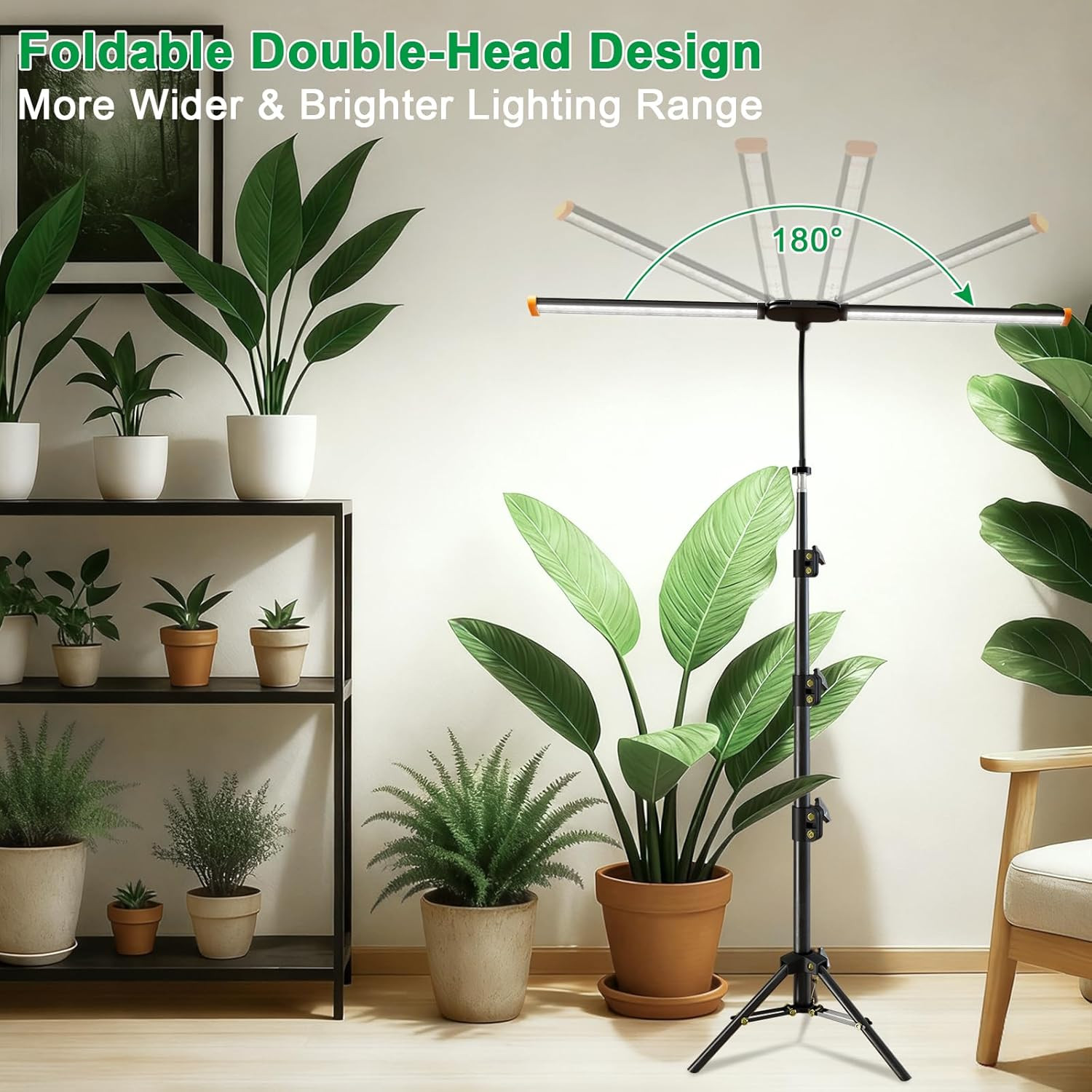 YEOLEH Floor Lamp Grow Light for Large Tall Plants Indoor, 6000K White Full Spec