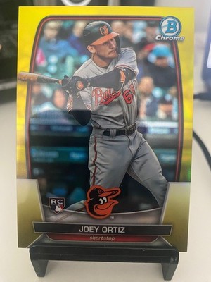 Joey Ortiz 2023 Bowman Chrome Yellow Refractor /75 Baltimore Orioles #86 RC