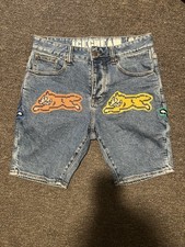 Billionaire Boys Club Ice Cream Jean Shorts Size 30 Denim BBC Streetwear Graphic