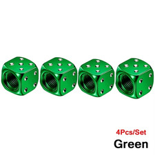 4x Aluminum Dice Tire Valve Caps Dustproof Stem Covers For Car Truck Moto Bike