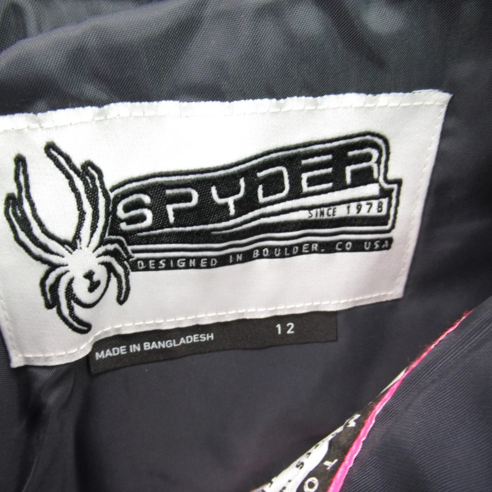 Spyder Ski Pants Girls Large 12 Pockets Casual Snowboard Blue Snap - Image 4 of 4