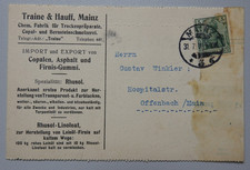 2218/ Mainz, Firmen-Karte, Traine & Hauff Fabrik Trockenpr&auml;parate 1911