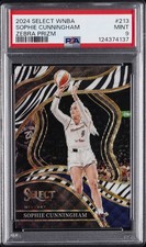 2024 PANINI SELECT WNBA ZEBRA PRIZM #213 SOPHIE CUNNINGHAM PSA 9