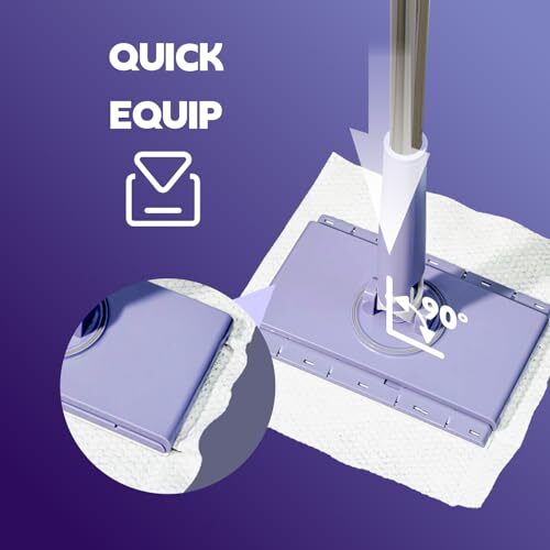 Mini Sweeper Mop, Small Flat Dust Mop with 5 Dry Cleaning Towels, Dry and Wet - Picture 6 of 7