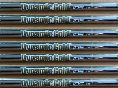 Lot De 7 Shafts De Fer True Temper Dynamic Gold S300 – Flex Rigide – 0.355 Tip