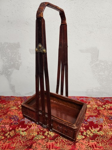 Chinesischer Vintage Stufen Rattan Picknickkorb mit großem Griff und Langlebigkeit Shou - Bild 4 von 17
