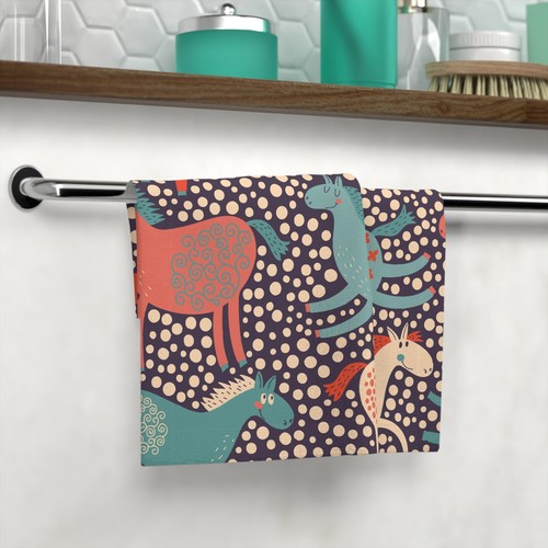 Colored Horses Face Towel - Picture 5 of 5