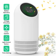 Home Air Purifier Large Room Hepa Filter Cleaner Smoke Odor Medical Allergies