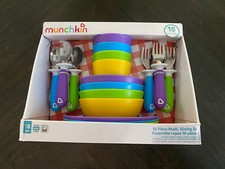 Munchkin 18-Piece Kids Dining Set Plates, Bowls, Cups  Utensils