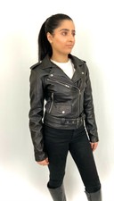 Ladies Leather Luxe A La Mode Biker Jacket