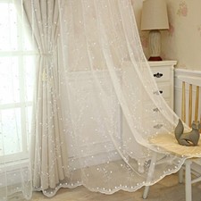Bestickt Vorhang Tuch Tüll Fenster Display Blackout Organza Sheer Polyester