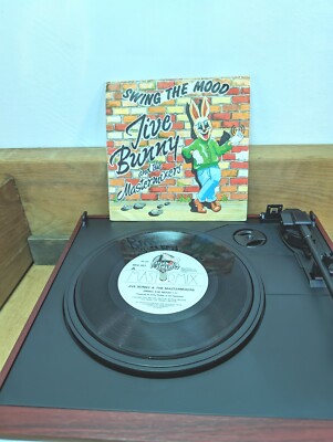 JIVE BUNNY - Swing the Mood - VG 7'' Vinyl Single Record ~ 1991 Bulldog Records