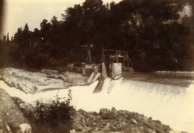 Frankreich Bellegarde Perte du Rhone Wasserfall altes Foto Villeneuve 1900