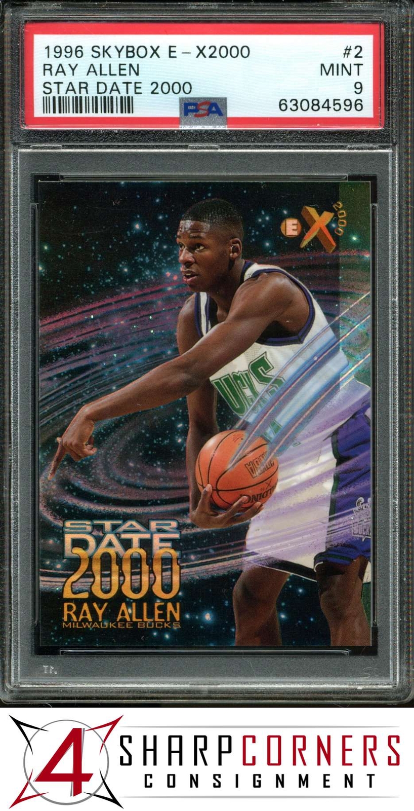 Ray Allen 1996 SkyBox E-X2000 #2 Star Date 2000 Price Guide 