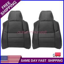 Fits 2008-2010 Ford F350 Super Duty Lariat Front Top Leather Seat Cover Black