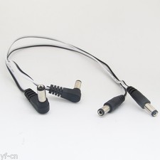 50pcs 35cm DC Power 5.5mmx2.1mm 2.1mm Right Angle Male to Male Extension Cable