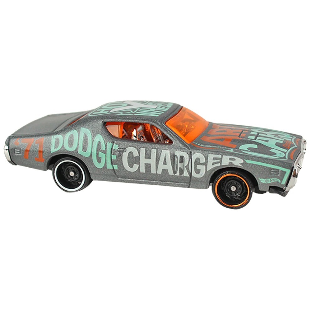 Hot Wheels Grey '71 Dodge Charger Kids Model Diecast Toy Car HW