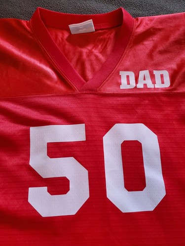 DAD Parent Fan Jersey Cheer Sports Football Volleyball Basketball Red Mens XL - Picture 2 of 8