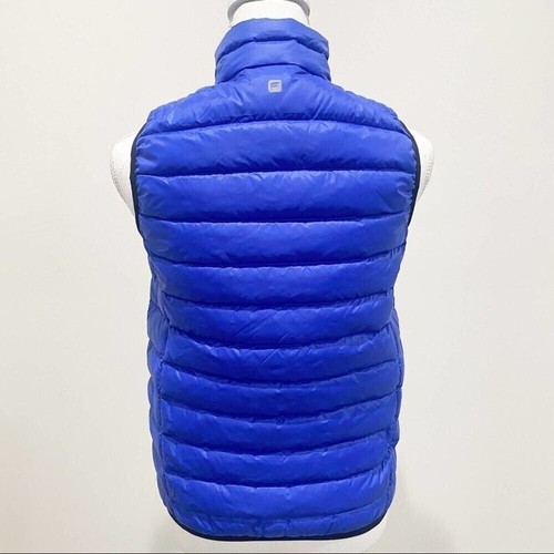 FABLETICS womens Fenley down puffer vest S royal blue black trim athleisure - Picture 3 of 7
