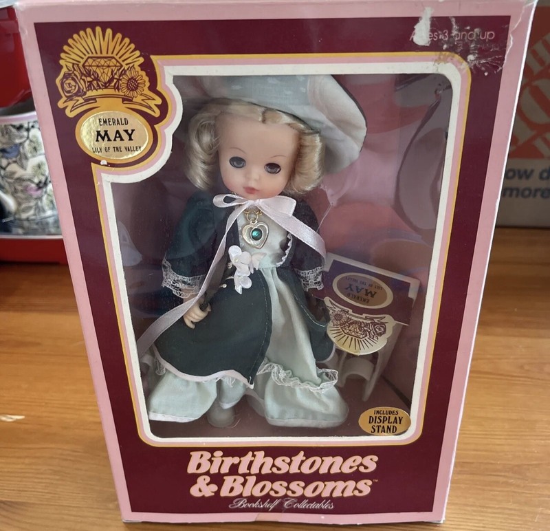 May Emerald Birthstones and Blossoms Bookshelf Collectables Doll in OriginalBox