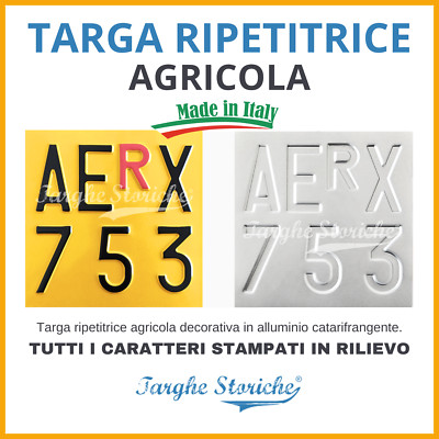 Targa Ripetitrice Agricola In Alluminio Giallo Reflex - Personalizzabile | Made In Italy - Foto 5