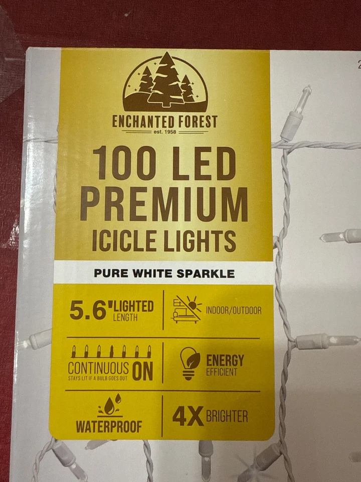 Enchanted Forest 100 LED Premium Cadena de Luz 7.16 Blanco Puro Brillo Foto 2 de 4