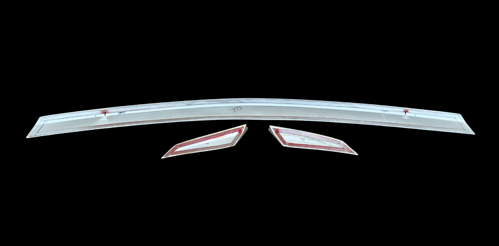 Mercedes C-Class W204 Sedan 08-14 3pc Brabus Color 775  Silver Trunk Spoiler