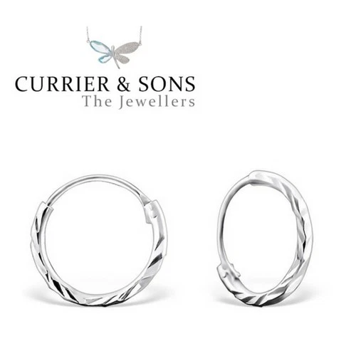 10kt White Gold 15mm Diamond Cut Sleeper Earrings – Independent Jewellers