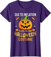 Pumpkin Halloween Costume Funny Halloween October Ladies' Crewneck T-Shirt