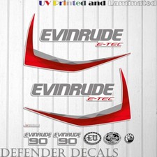 Set adesivi decalcomania motore fuoribordo Evinrude 90cv e-tec 2014-2015 cappuccio bianco