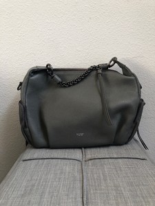 grey leather slouch bag