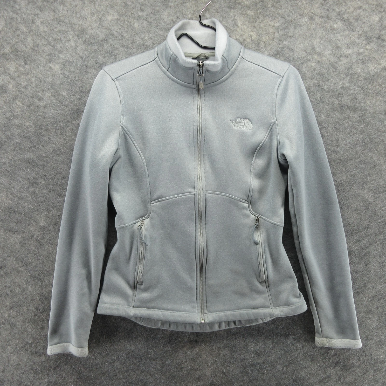 north-face full zip sweater long sleeve mock neck jacket