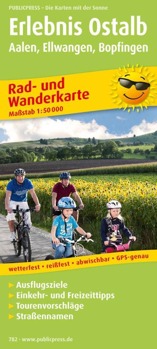 Rad- Und Wanderkarte Erlebnis Ostalb Aalen, Ellwangen, Bopfingen 1 :