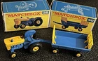 Vtg Lesney Matchbox No 39 & No 40 Ford Tractor & Hay Trailer W/ Original Boxes
