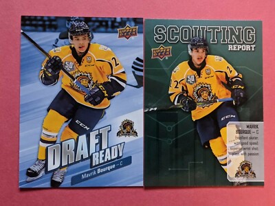 2-2019-20 UD CHL INSERTS-MAVRIK BOURQUE-DRAFT READY+SCOUTING REPORT