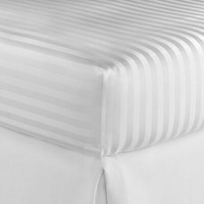 100% COTTON STRIPE FITTED SHEET 300TC BEDSHEETS EXTRA DEEP SINGLE DOUBLE KING
