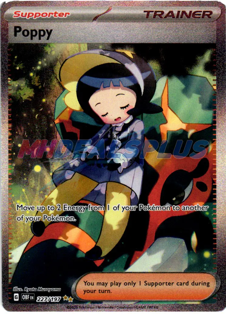 Pokemon TCG Poppy 227/197 Special Illustration Rare Obsidian Flames NM