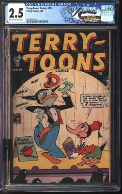 Timely Comics Terry-Toons Comics #18 3/44 FANTAST CGC 2.5 Off-White to White Pag