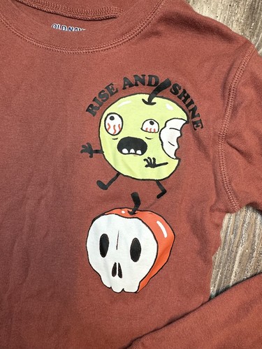 Old Navy 2 Piece Pajama Set Boys XL 12 Snug Fit Halloween Theme Fruit Print - Picture 5 of 10