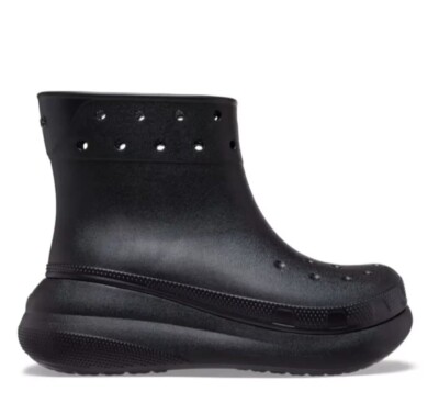 Crocs NEW Classic Crush Black Rain Boots Lightweight Easy