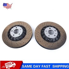 Pair For Audi RS5 2018-2023 Front 375mm Drilled Brake Disc Rotors Left & Right