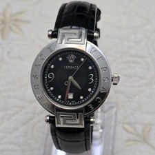 Versace Reve 68Q Women's Watch Stainless Steel Black Dial Diamonds Swiss Made
