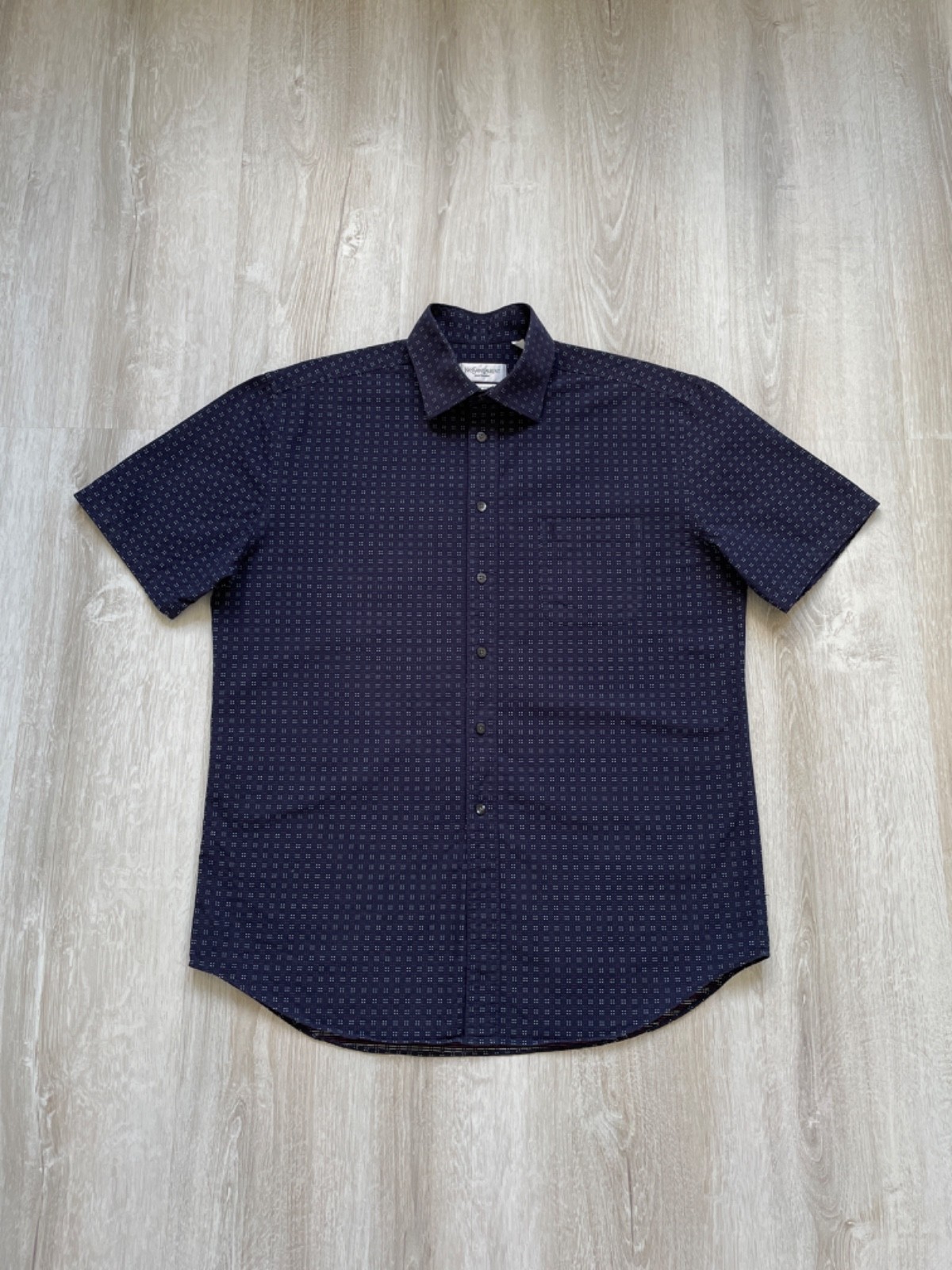 Camicia Lusso Yves Saint Laurent Manica Corta Grande Blu Uomo