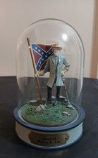 Civil War GENERAL ROBERT E. LEE Figure Hand-painted Glass Dome Franklin Mint EUC